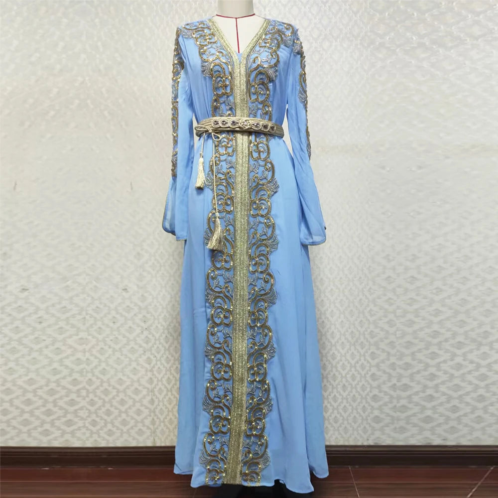 Luxury Dubai Abayas Eid Djellaba Jalabiya Women Muslim Evening Party Maxi Dress Turkey Kaftan Islam Clothing Morocco Vestidos