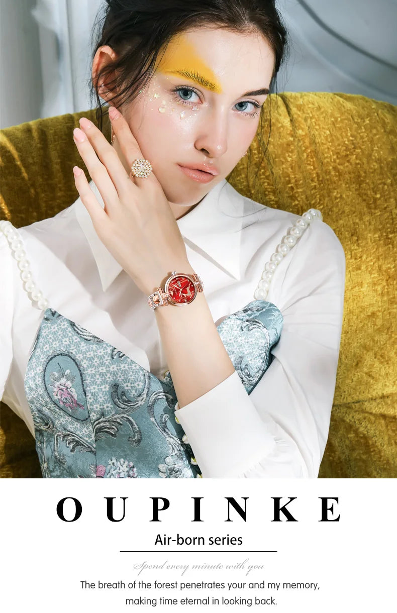 OUPINKE 3180 Luxury Brand Women Watch Original Automatic Mechanical Watch Calendar Elegant Women Dress Bracelet Watch Gift Box