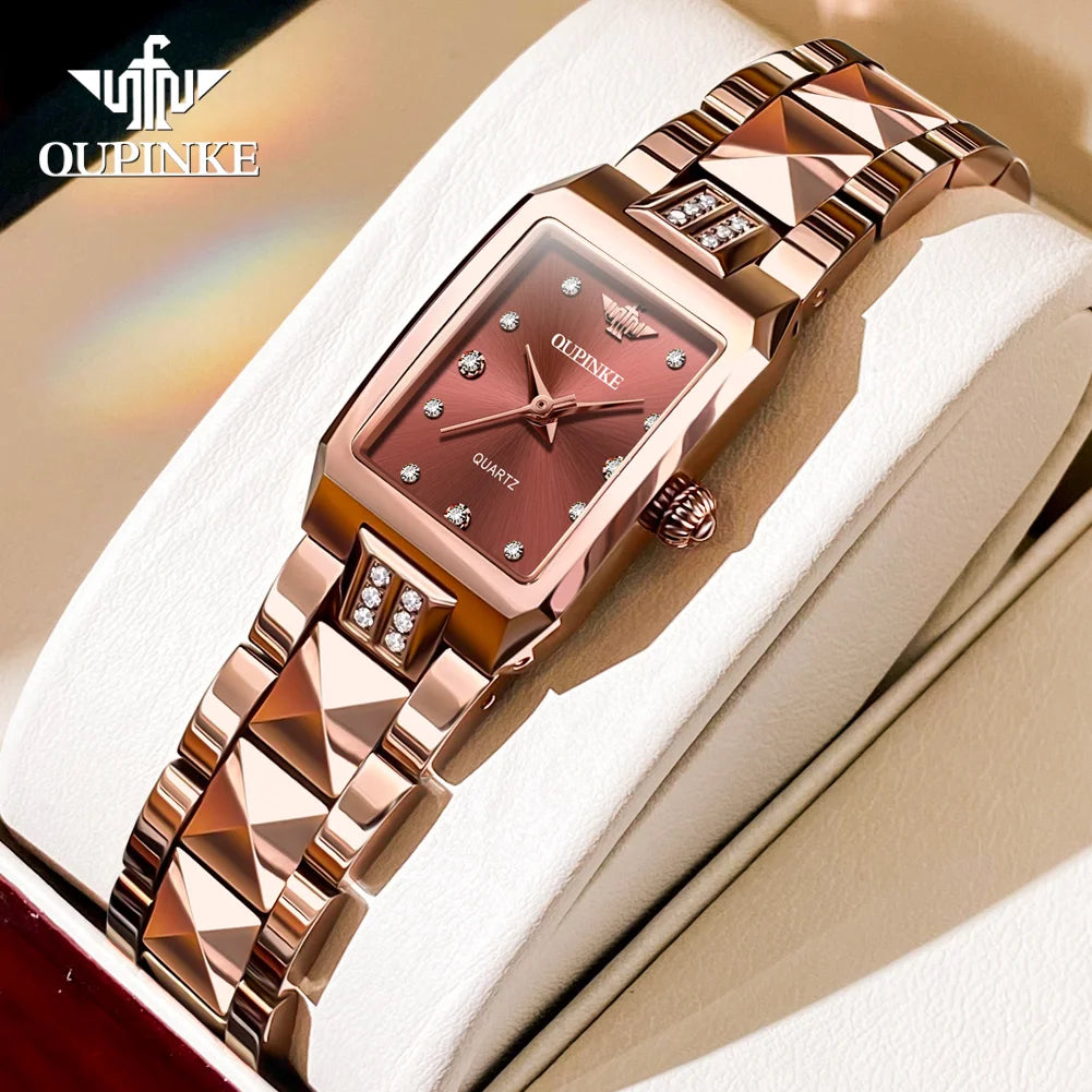 OUPINKE 3246 Japan Movement Automatic Women's Watch Luxury Elegant Diamond Tungsten steel Band Waterproof Wristwatch for Men NEW