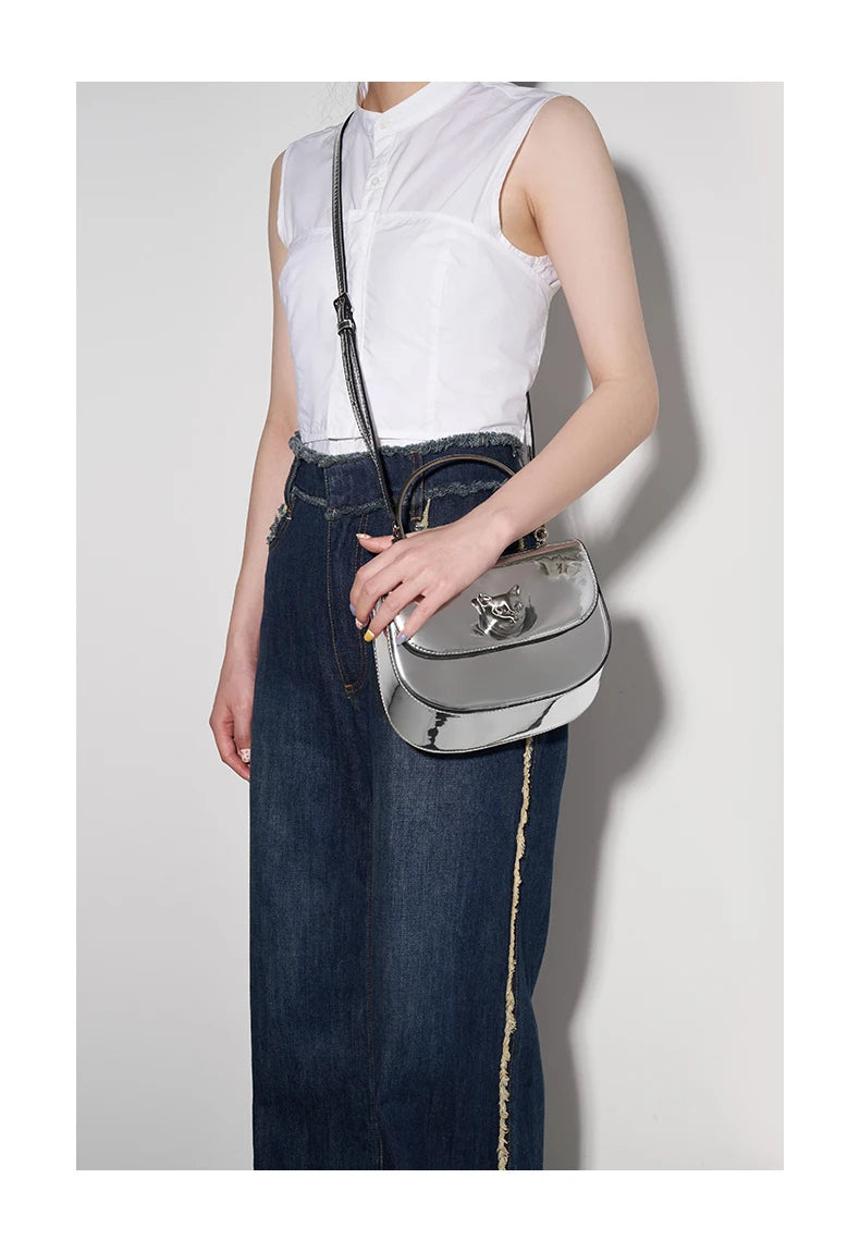 BAFELLI 2025 NEW WOMEN'S HANDBAG CAT EVENING PURSE LUXURY BRAND DESIGNER STYLE FASHION CASUAL CROSSBODAY LEATHER STYLISH