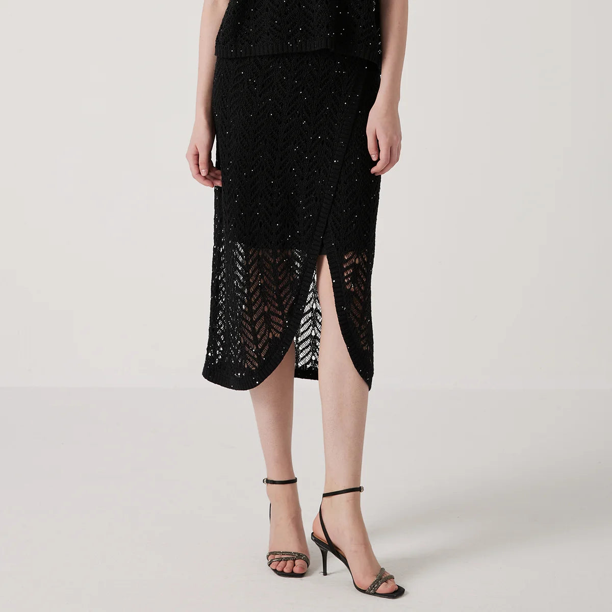 BC1131 Luxury Women's 100% Linen Skirt High-Quality Summer Hollow out Design Elegant Fashionable Casual Skirt