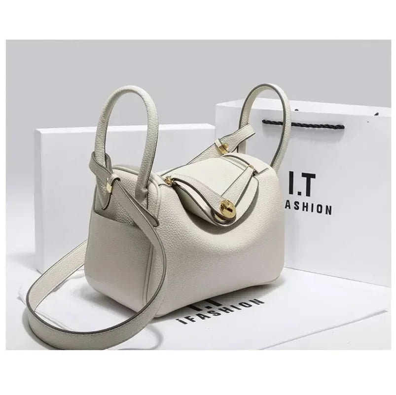 Genuine Leather Lady Lindi Bag Large Shoulder Bag for Women Cute Ladies Side Bag Luxury Handbags BH3