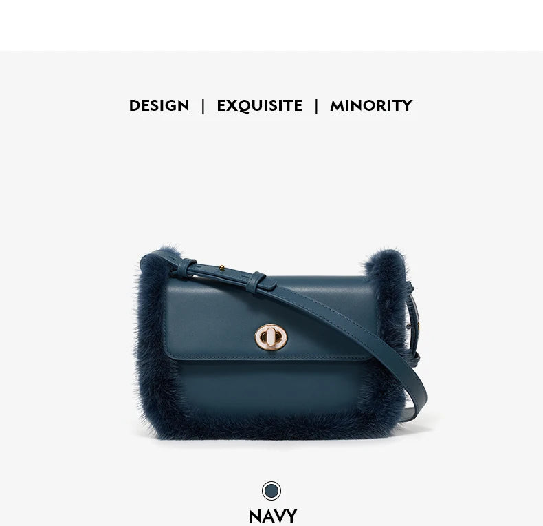 BAFELLI 2025 NEW WOMEN'S BAGS FASHION TRENDING FUR GENUINE LEATHER LUXURY BRAND ORIGINAL DESIGNER CROSSBODY SHOULDER PURSE