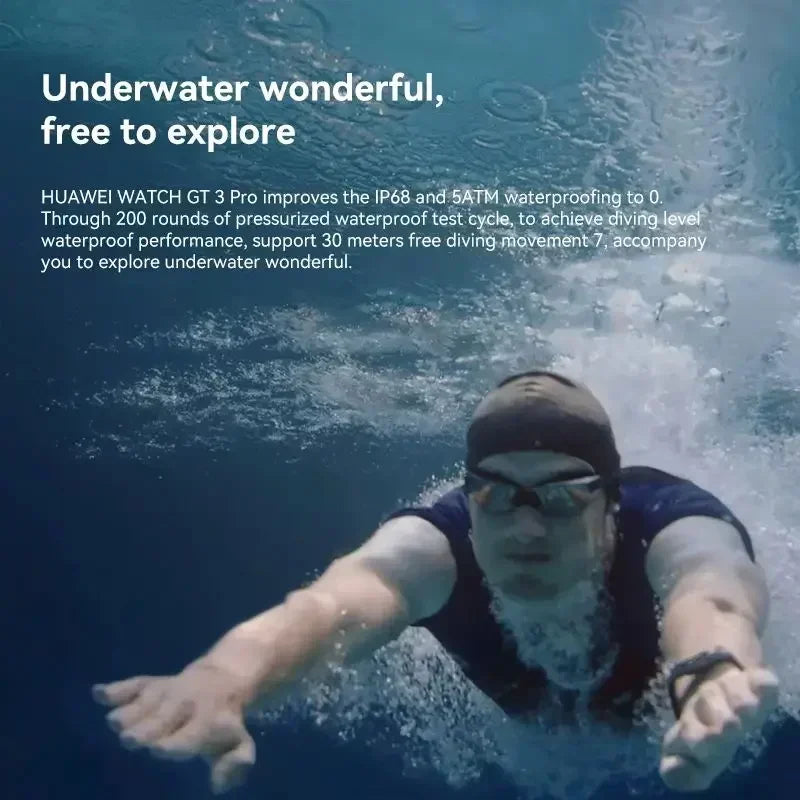 HUAWEI WATCH GT 3 Pro Titanium Body Sapphire Glass Mirror Diving Grade Waterproof 14 Days Long Battery Life Blood Oxygen Monitor