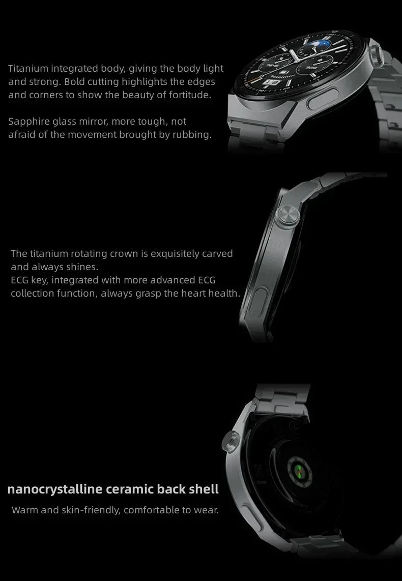 HUAWEI WATCH GT 3 Pro Titanium Body Sapphire Glass Mirror Diving Grade Waterproof 14 Days Long Battery Life Blood Oxygen Monitor