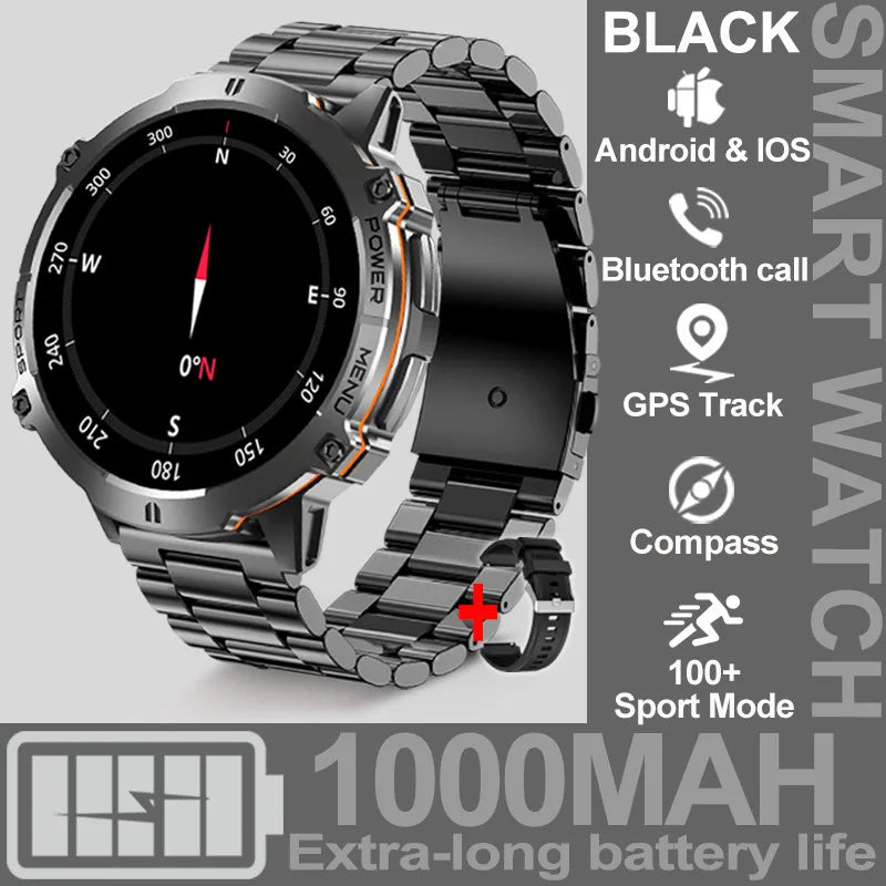 For XIAOMI 1000MAH endurance Sport Smart Watch Men 1.73-inch HD Screen GPS tracker Compass Bluetooth Call Waterproof Smart Watch