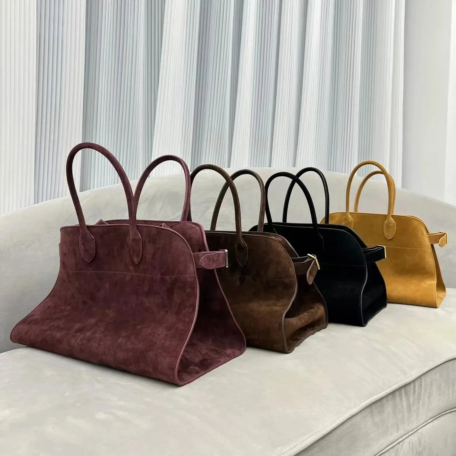 2025SSS Margaux 10/12/15 High Quality Tote Bag Fashion Large Capacity Casual Shoulder Bag Commute Suede Handbag
