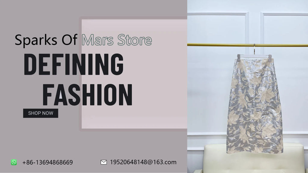 2025 Summer New High Quality Heavy-Duty Floral Sequined Back Slit Skirt For Women