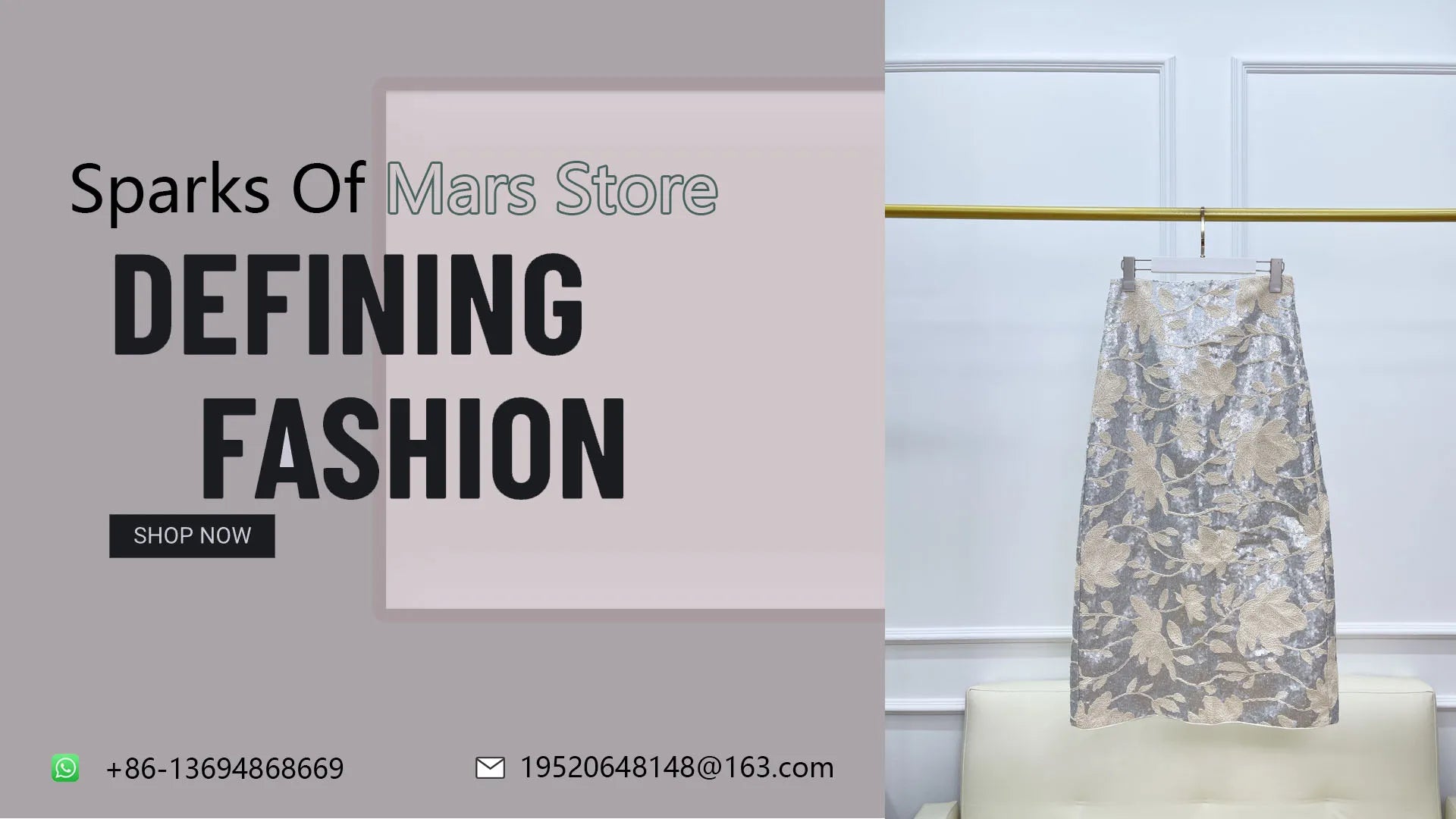 2025 Summer New High Quality Heavy-Duty Floral Sequined Back Slit Skirt For Women