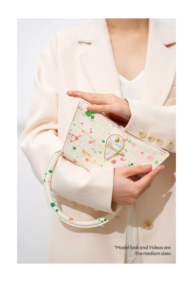 2025 WOMEN'S NEW BAG CASUAL FASHION LUXURY ORIGINAL STYLISH GENUINE LEATHER HANDBAG SHOULDER PURSE DESIGNER FEMALE K GOLD