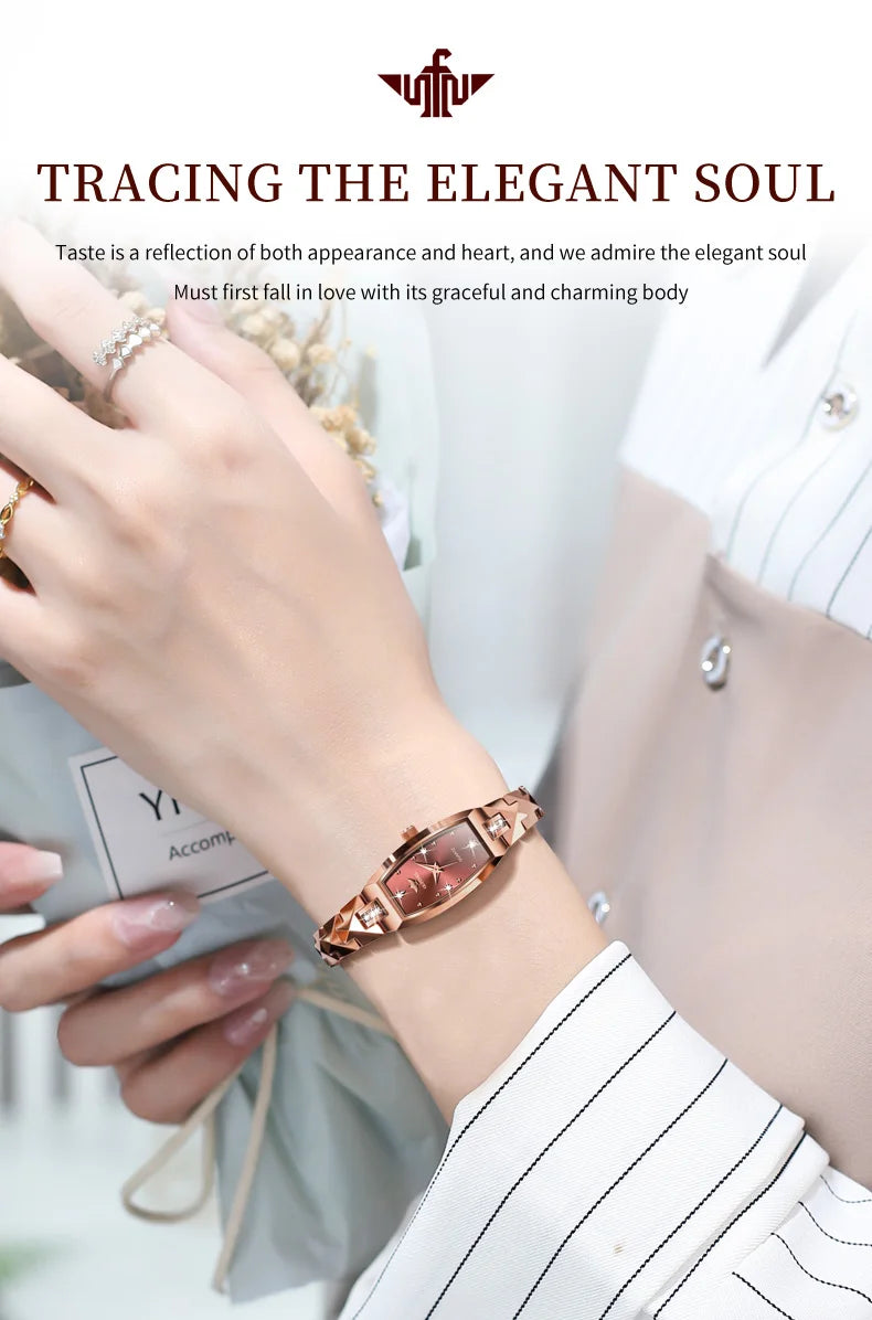 OUPINKE 3242 Women Watch Elegant Luxury Imported Swiss Movement Women Quartz Watch Diamond Tungsten Steel Watch Gift Box Set