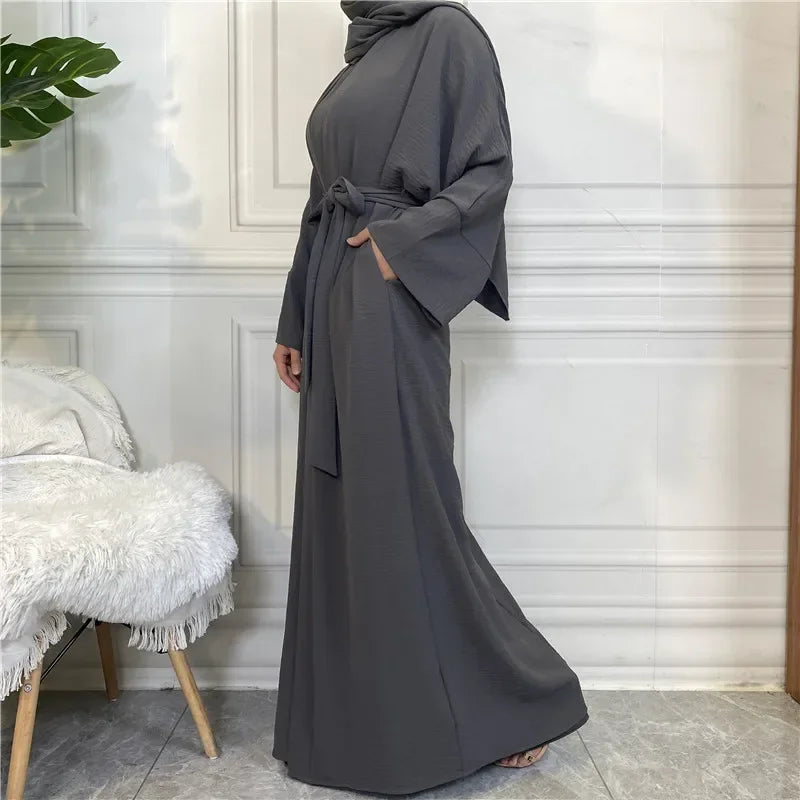 Muslim Fashion Hijab Dubai Abaya Long Dresses Women with Sashes Islam Clothing Abaya African Dresses for Women Musulman Djellaba
