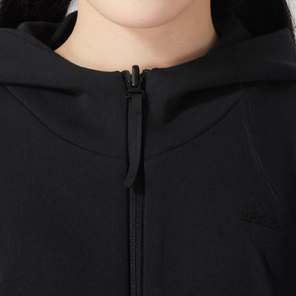 Adidas Fashion Women's Zip - Up Hoodie, Trendy Cropped Style & Brand Logo, For Streetwear & Workout Scenes