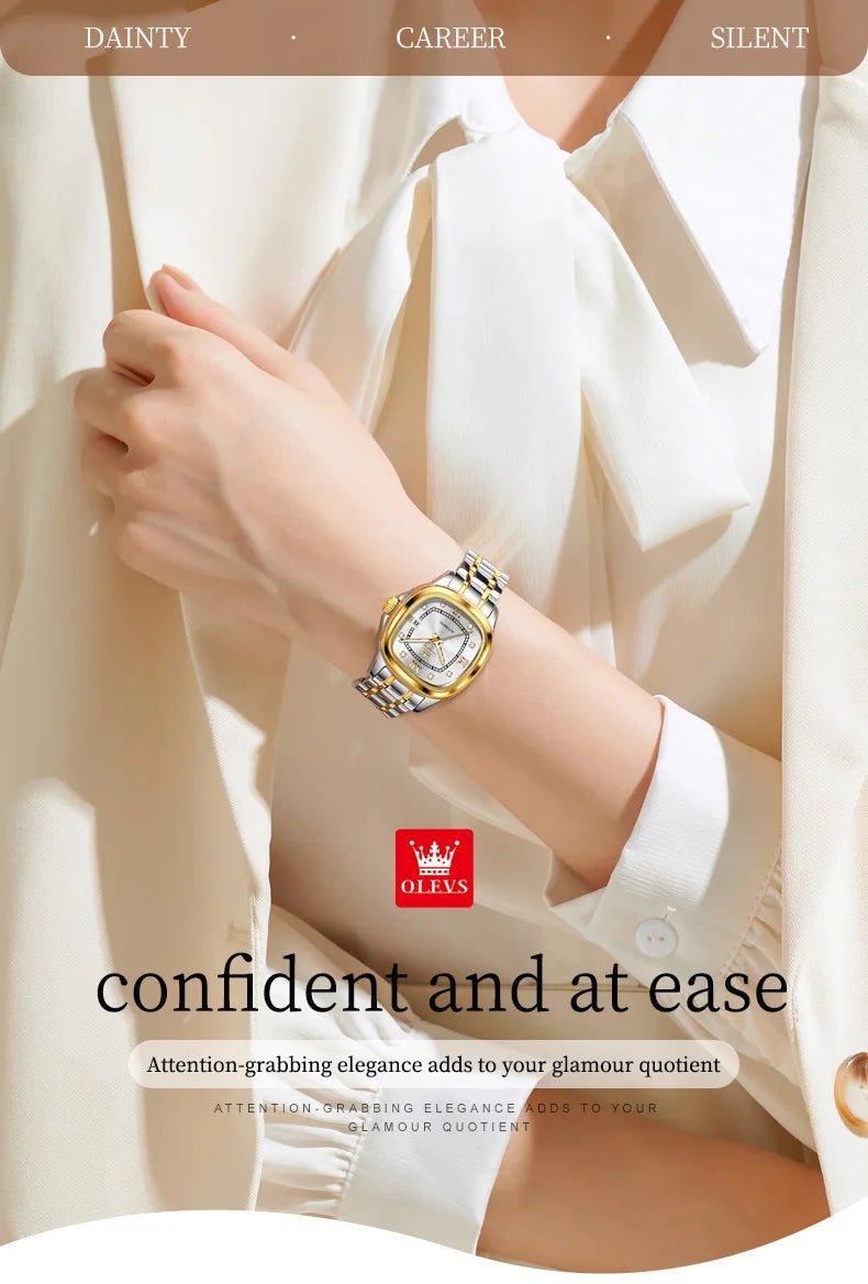 OLEVS 9810 Ladies Watch Luxury Automatic Mechanical Watch Waterproof Luminous Date Watch For Women Bracelet Set Original Reloj