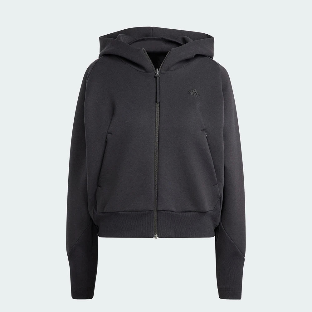 Adidas Fashion Women's Zip - Up Hoodie, Trendy Cropped Style & Brand Logo, For Streetwear & Workout Scenes