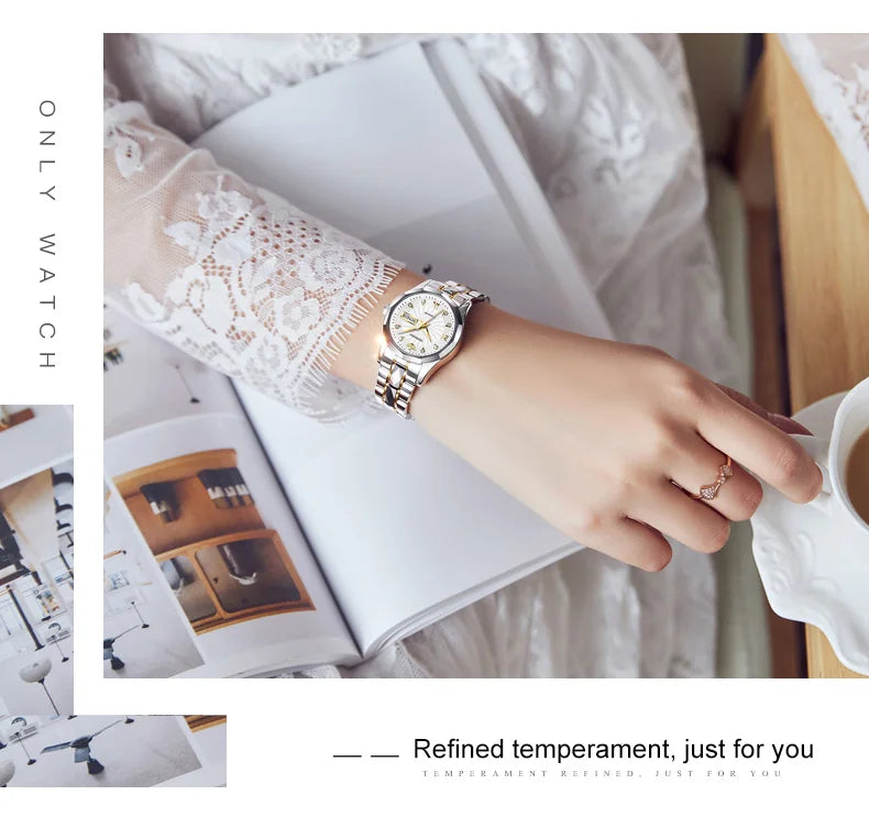 OUPINKE 3169 Luxury Elegant Fashion Womens Watch Automatic Mechanical Day Date Watch For Ladies Waterproof Original Gifts Reloj