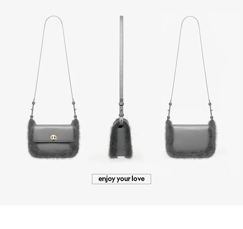 BAFELLI 2025 NEW WOMEN'S BAGS FASHION TRENDING FUR GENUINE LEATHER LUXURY BRAND ORIGINAL DESIGNER CROSSBODY SHOULDER PURSE