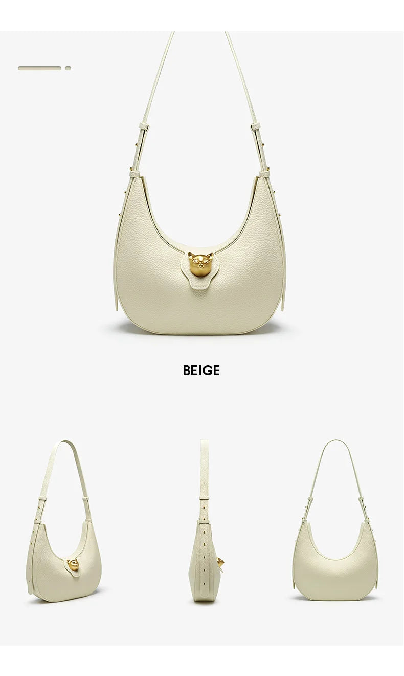 BAFELLI 2025 WOMEN'S BAG LUXURY BRAND GENUINE LEATHER CAT FASHION FEMALE TRENDING ORIGINAL PURSE DESIGNER LADY SHOULDER HANDBAGS