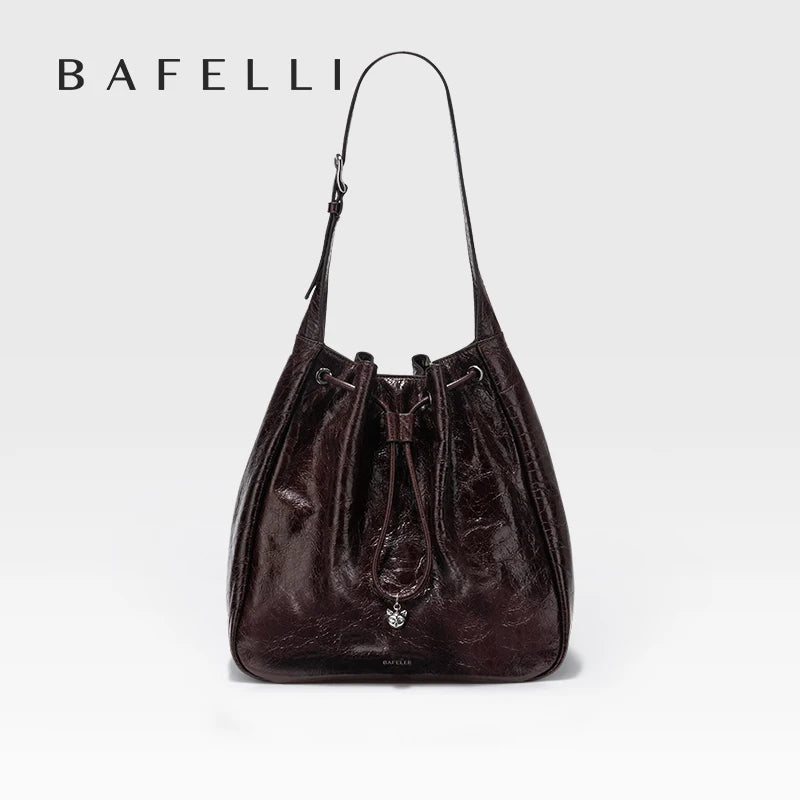 BAFELLI WOMEN'S NEW BAGS LUXURY FASHION LEATHER HANDBAGS STYLISH 2025 HIGH QUALITY DESIGNER BRAND CAPACITY LADIES SHOULDER PURSE