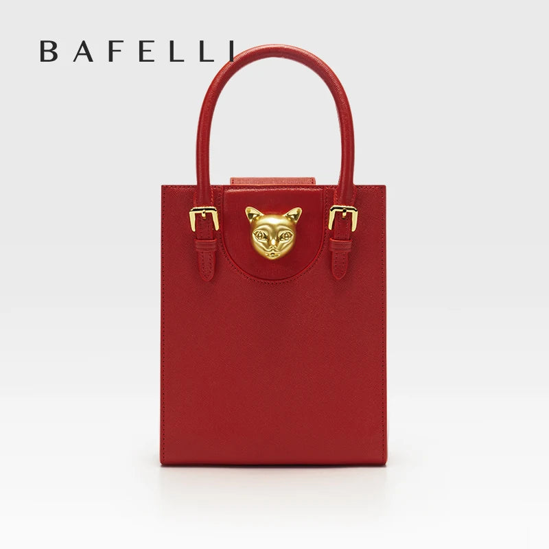BAFELLI 2025 NEW WOMEN'S HANDBAG CAT LUXURY BRAND DESIGNER ORIGINAL STYLE TRENDING SHOULDER CASUAL BAGS MINI TOTE CROSSBODY