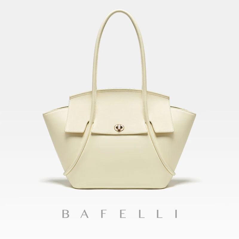 BAFELLI 2025 NEW WOMEN'S CASUAL TOTE BEACH BAG LARGE TRAVEL PURSE LUXURY DESIGNER BRAND GENUINE LEATHER FEMALE BAGS
