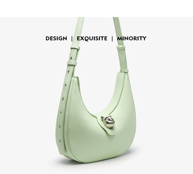 BAFELLI 2025 NEW WOMEN'S HANDBAG CAT SERIES GENUINE LEATHER LUXURY BRAND FASHION RETRO STYLE SHOULDER HOBOS FLAP BAGS FEMALE