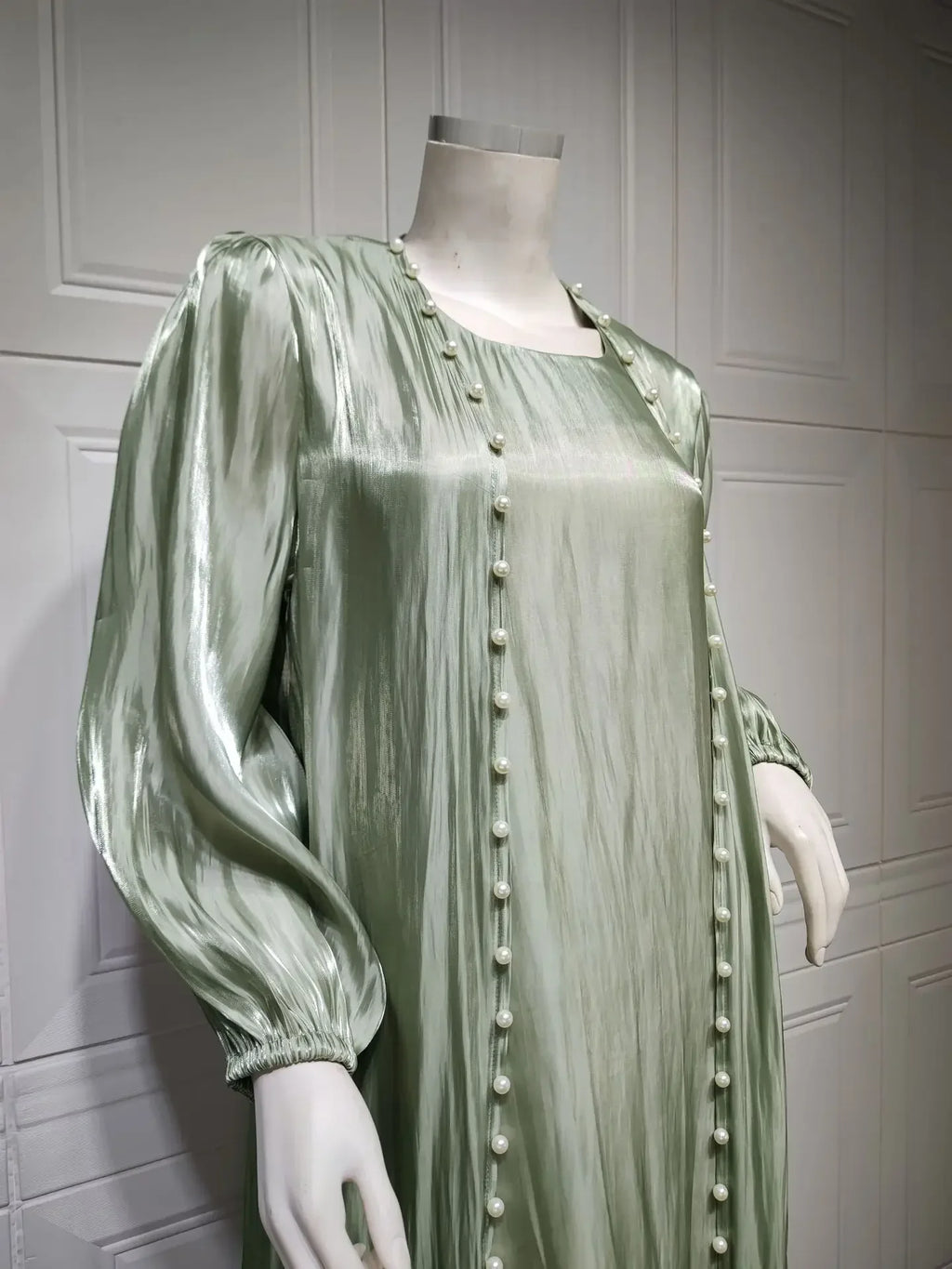 2025 Caftan Muslim Abaya Women Dress 2 Piece Set Abayas Gowns Dubai Arabic Silk Satin Kimono Cardigan Robe Outwear Autumn