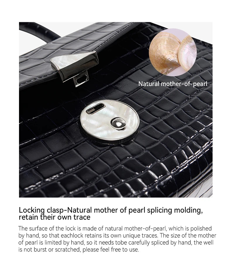 Luxury Genuine Leather Women's Handbag Bafelli Crocodile Pattern Shoulder Bag & Crossbody Purse Stylish Versatile Designer Bag