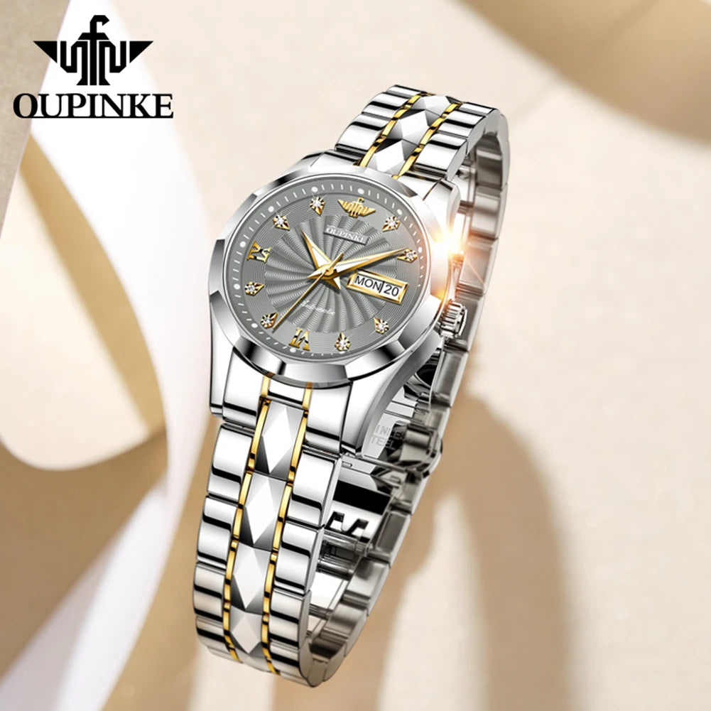 OUPINKE 3169 Luxury Elegant Fashion Womens Watch Automatic Mechanical Day Date Watch For Ladies Waterproof Original Gifts Reloj