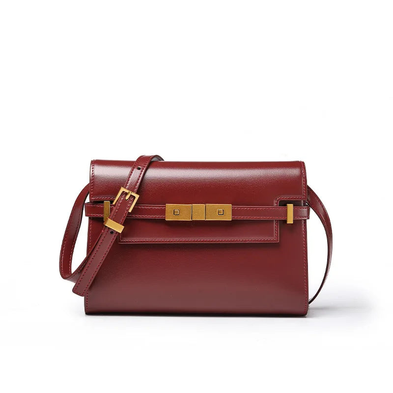 Designer luxury bag women's bag Premium vintage crossbody bag Casual commuter leather shoulder bag