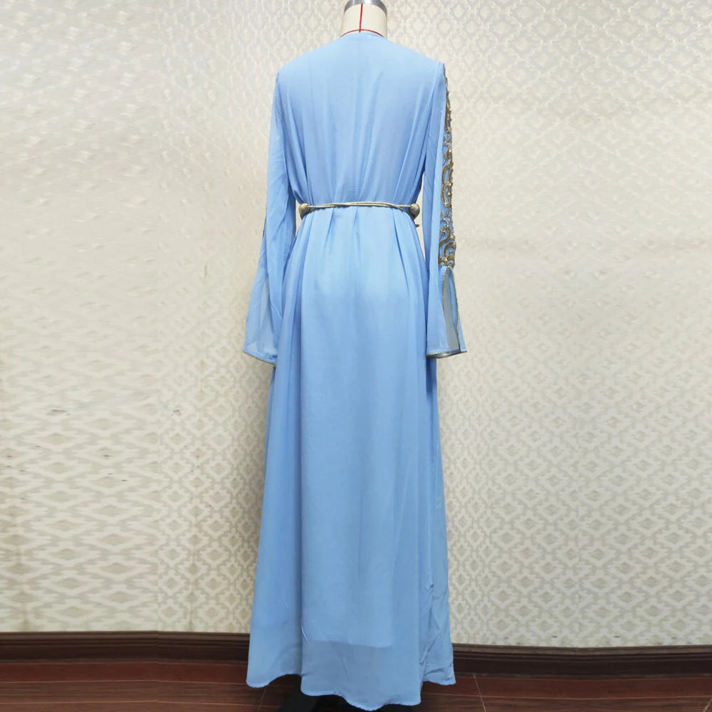 Luxury Dubai Abayas Eid Djellaba Jalabiya Women Muslim Evening Party Maxi Dress Turkey Kaftan Islam Clothing Morocco Vestidos