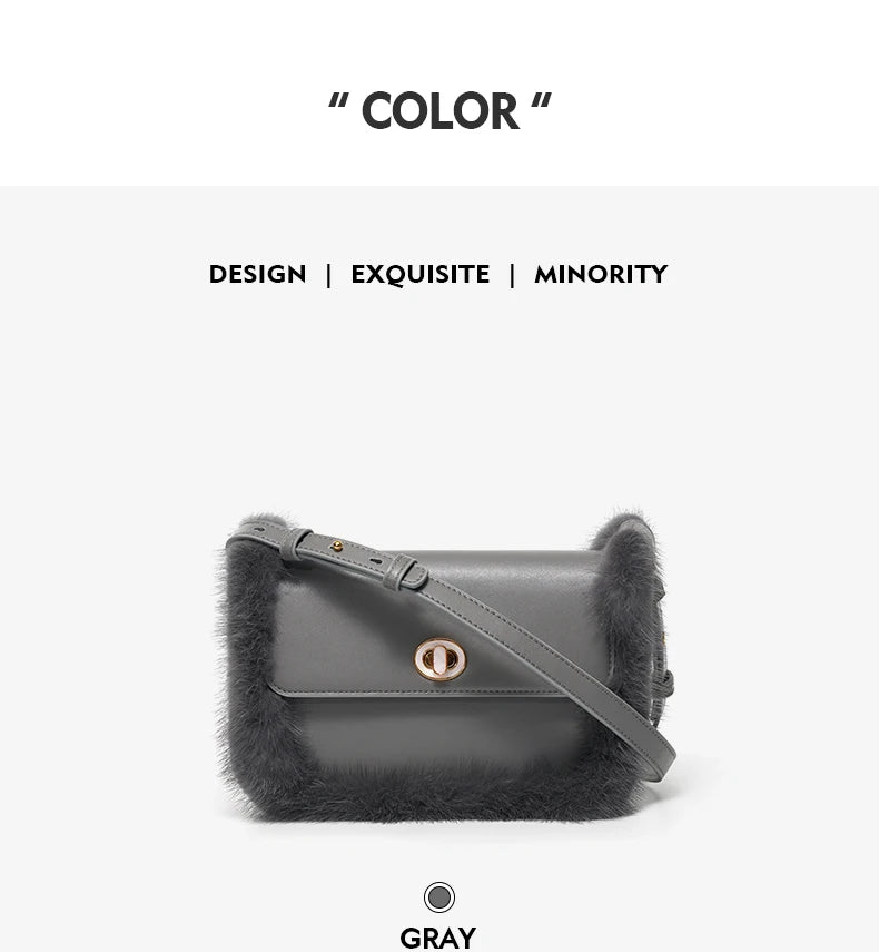 BAFELLI 2025 NEW WOMEN'S BAGS FASHION TRENDING FUR GENUINE LEATHER LUXURY BRAND ORIGINAL DESIGNER CROSSBODY SHOULDER PURSE