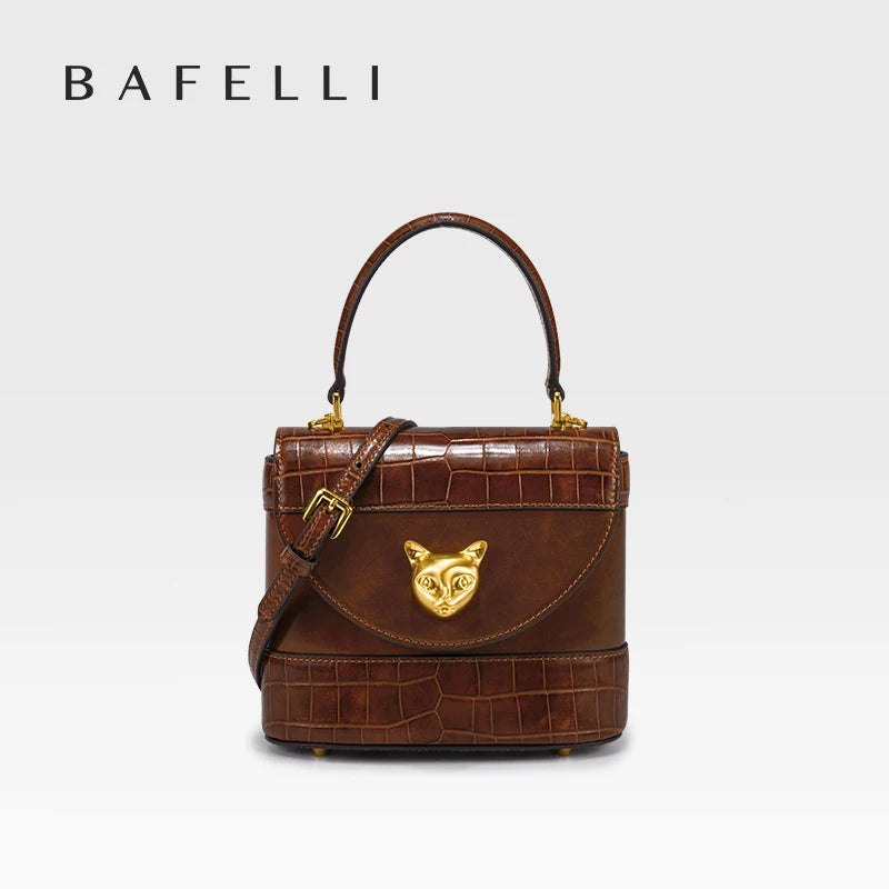 BAFELLI HANDBAG 2025 WOMEN'S NEW LEATHER PURSE EVENING DESIGNER BUCKET CAT LUXURY BRAND FASHION BUSINESS CASUAL BAGS