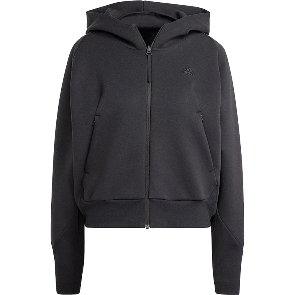 Adidas Fashion Women's Zip - Up Hoodie, Trendy Cropped Style & Brand Logo, For Streetwear & Workout Scenes