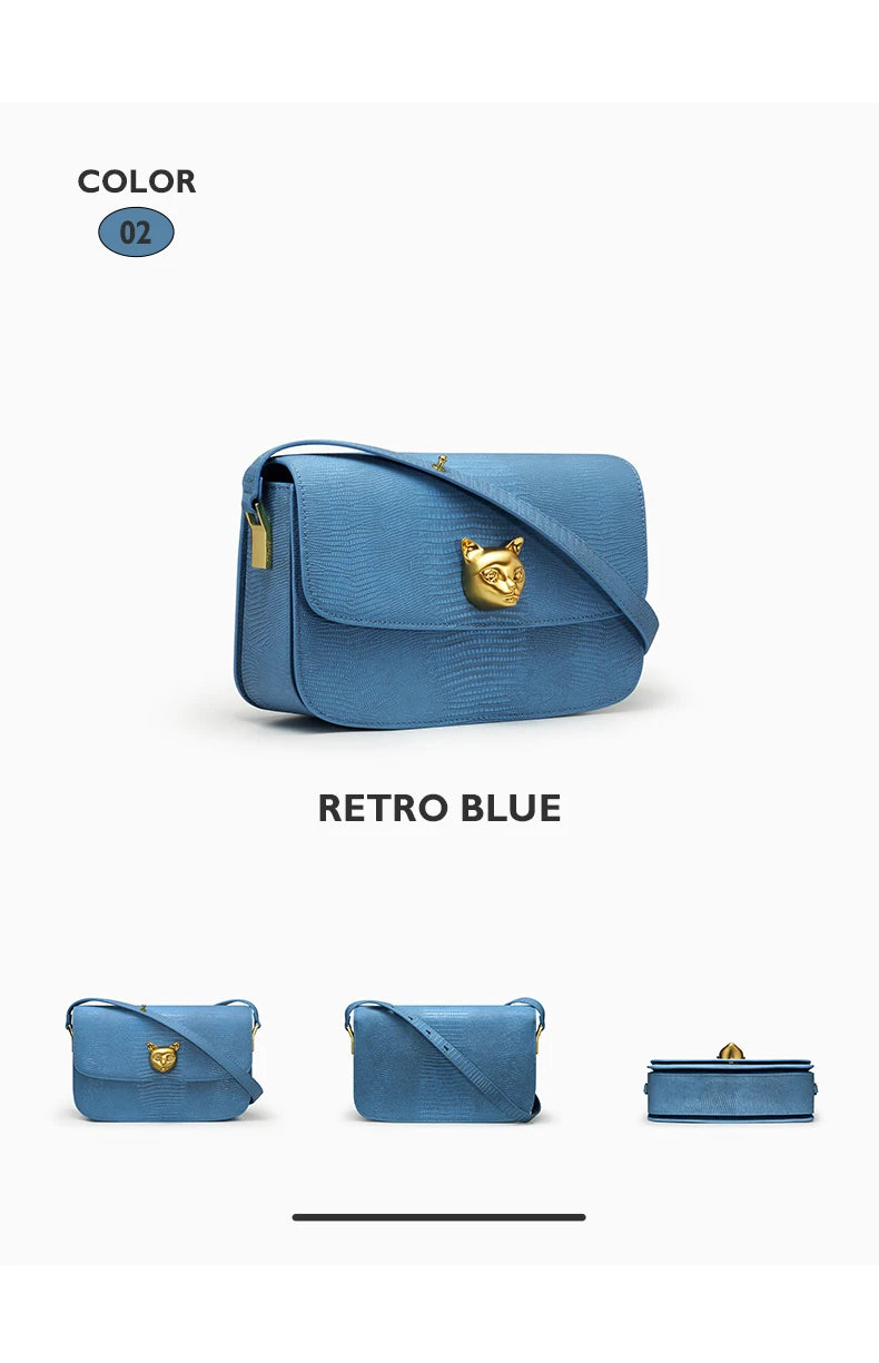 BAFELLI 2025 NEW TREND BOXY MESSAGE BAG LEATHER CAT WOMEN'S CROSSBODY FEMALE SHOULDER PURSE STYLISH FASHION LUXURY DESIGNER