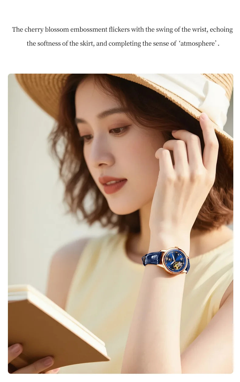 OLEVS 6732 Women Watches Luxury FashionAutomatic Mechanical Watch Stainless Steel Waterproof Watches For Women Gifts Box New