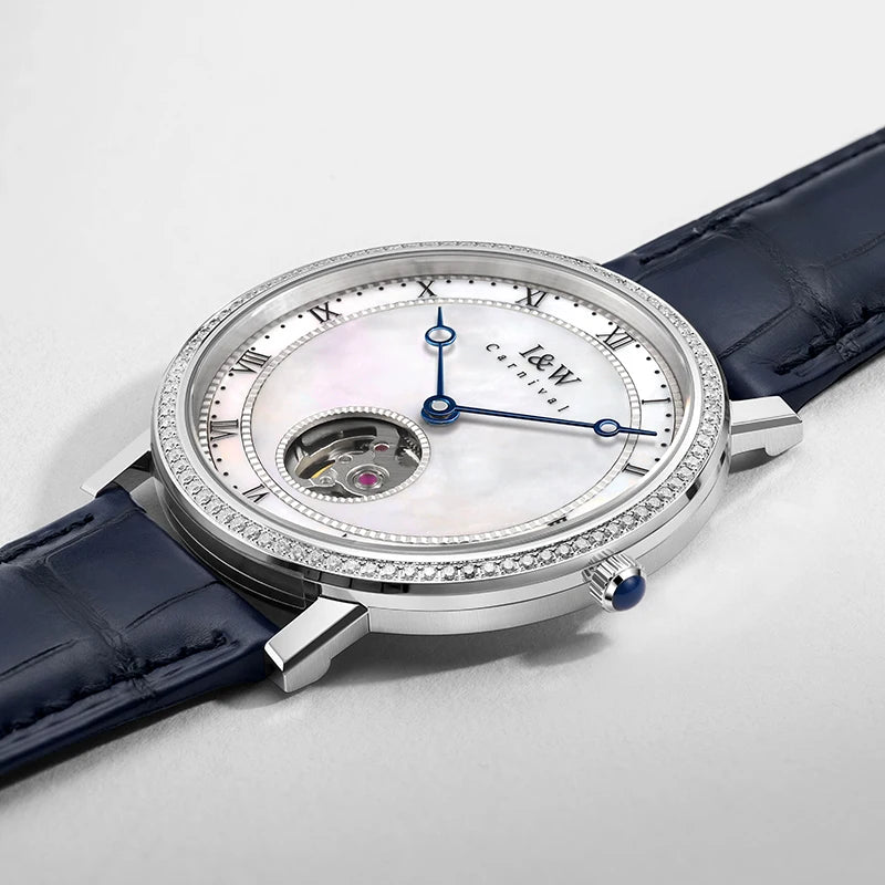 CARNIVAL Brand Luxury Mechanical Watch for Women Ladies Fashion Sapphire Automatic Movement Wristwatches Waterproof Reloj Mujer