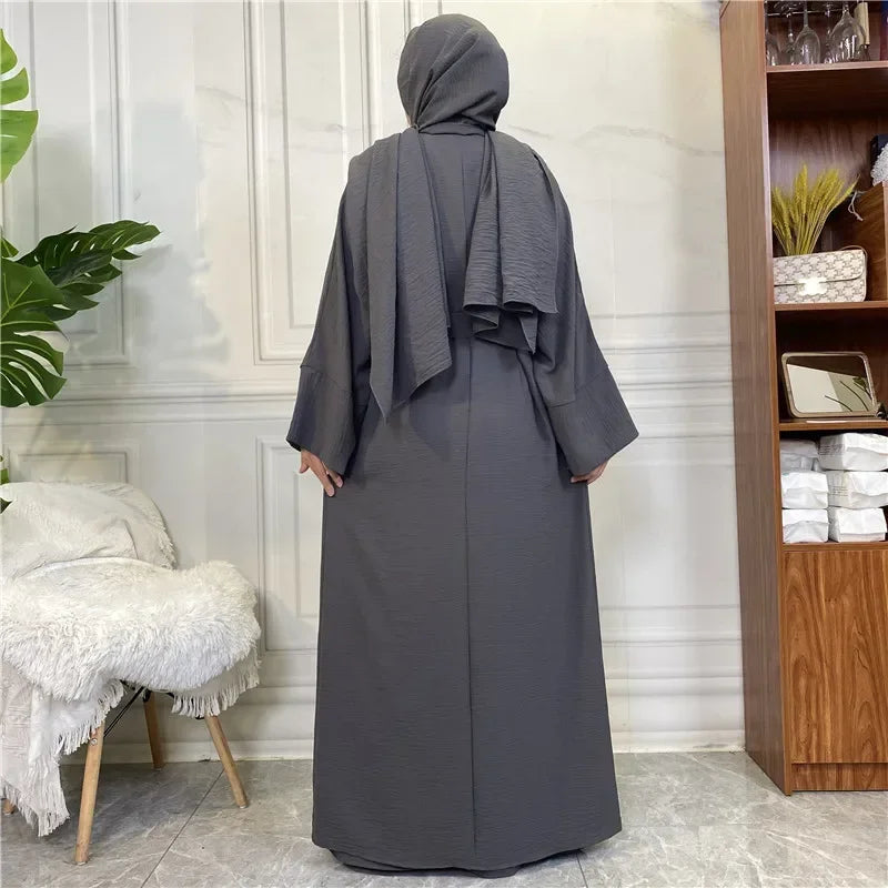 Muslim Fashion Hijab Dubai Abaya Long Dresses Women with Sashes Islam Clothing Abaya African Dresses for Women Musulman Djellaba