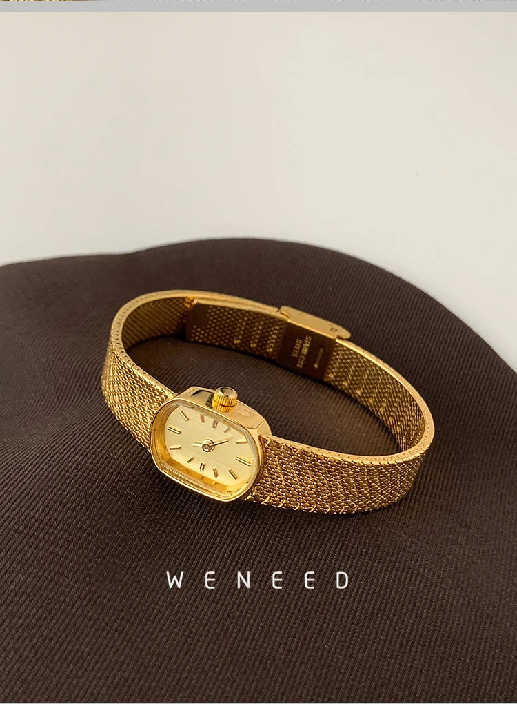 Watch for women light luxury niche small gold watch 2025 new retro small exquisite women's quartz watch