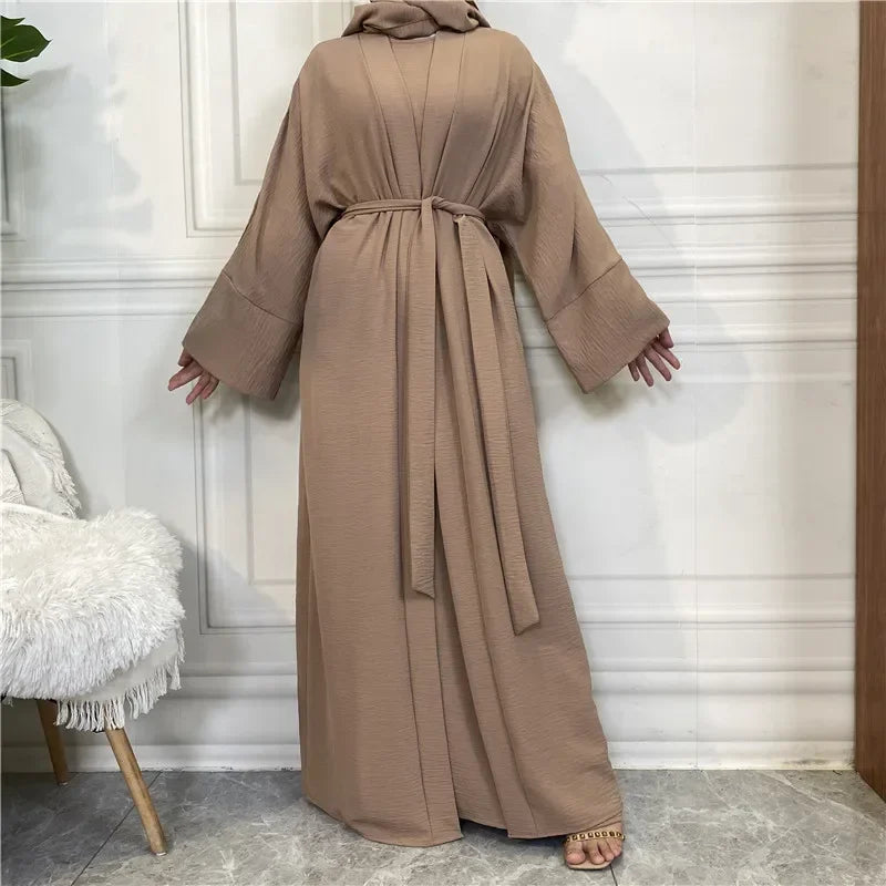 Muslim Fashion Hijab Dubai Abaya Long Dresses Women with Sashes Islam Clothing Abaya African Dresses for Women Musulman Djellaba