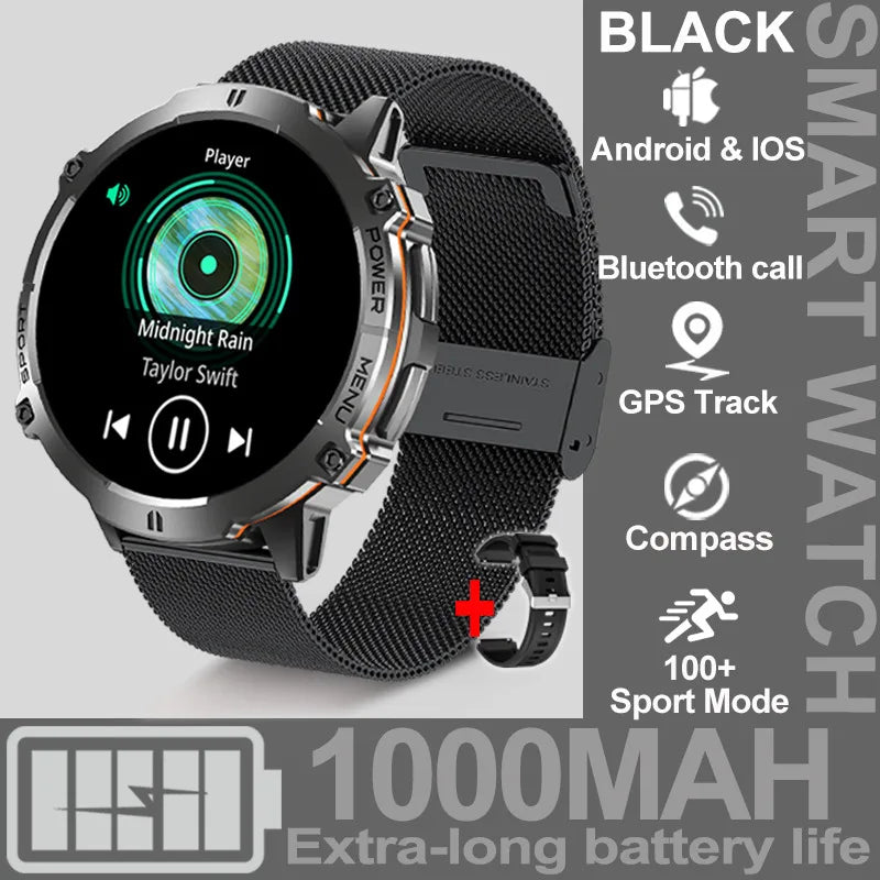 For XIAOMI 1000MAH endurance Sport Smart Watch Men 1.73-inch HD Screen GPS tracker Compass Bluetooth Call Waterproof Smart Watch