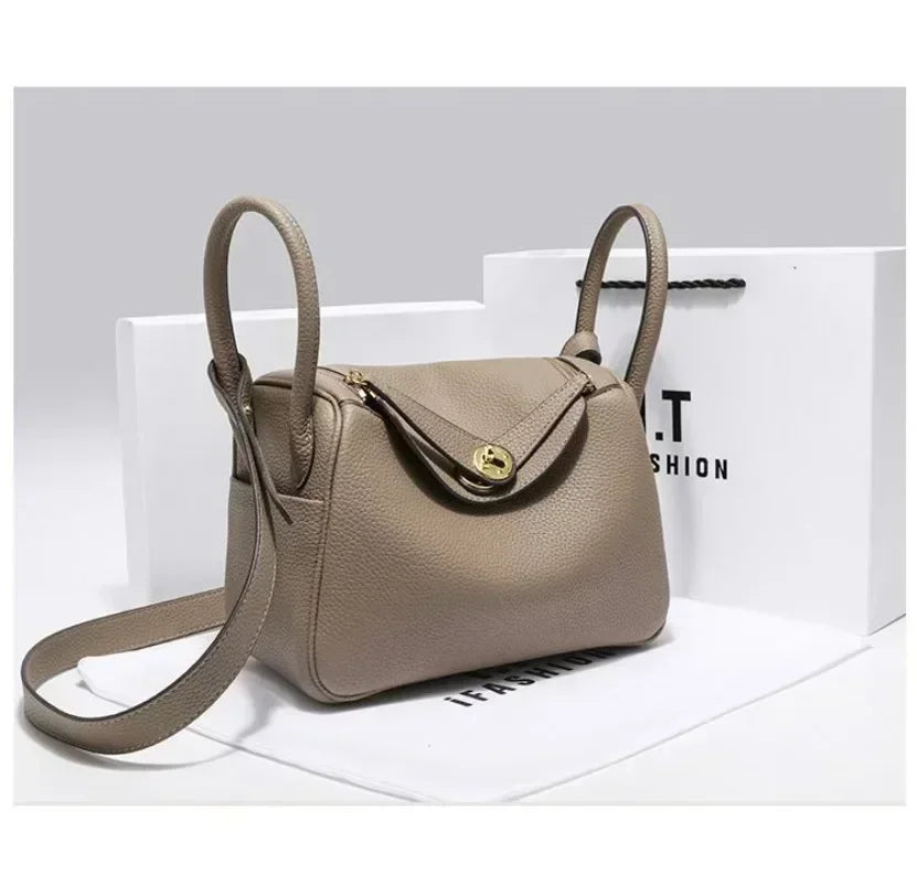 Genuine Leather Lady Lindi Bag Large Shoulder Bag for Women Cute Ladies Side Bag Luxury Handbags BH3