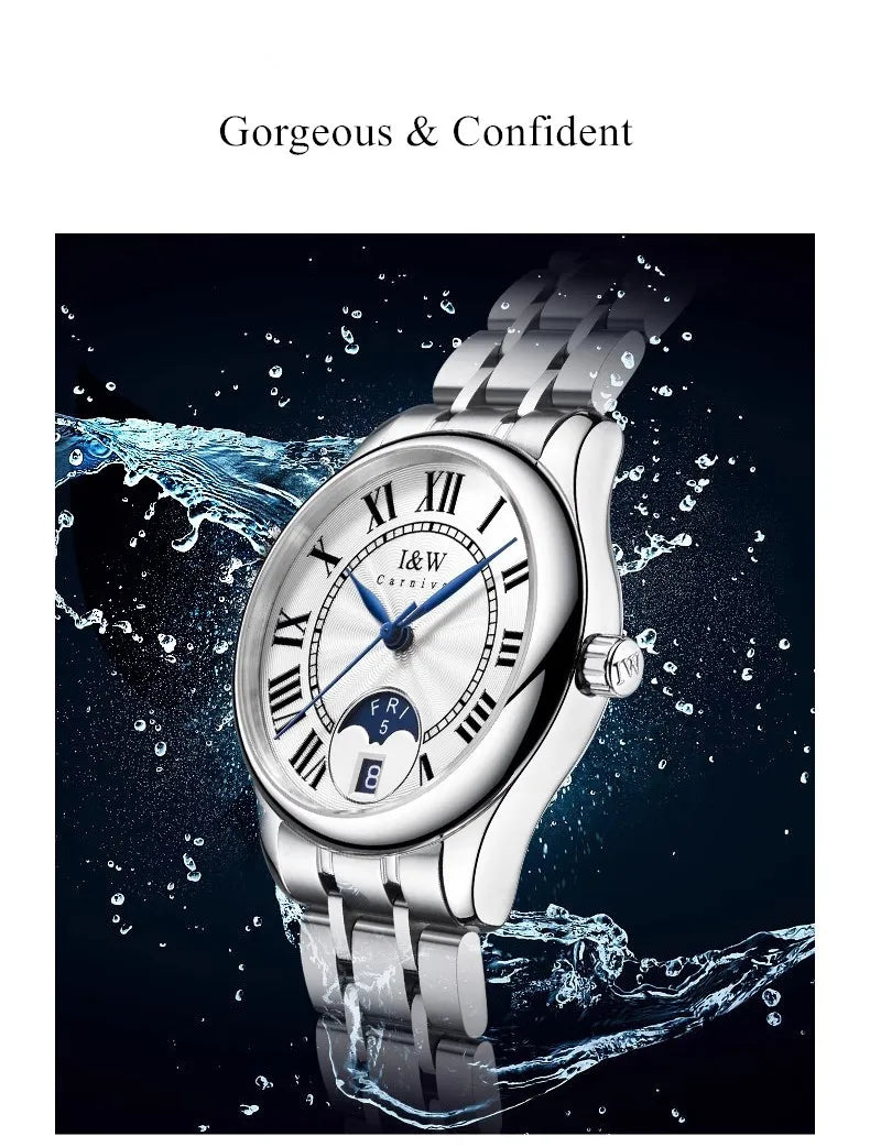 Switzerland Made Watch for Women CARNIVAL Brand Luxury Automatic Mechanical Watches Ladies Fashion Waterproof 2025 Reloj Mujer