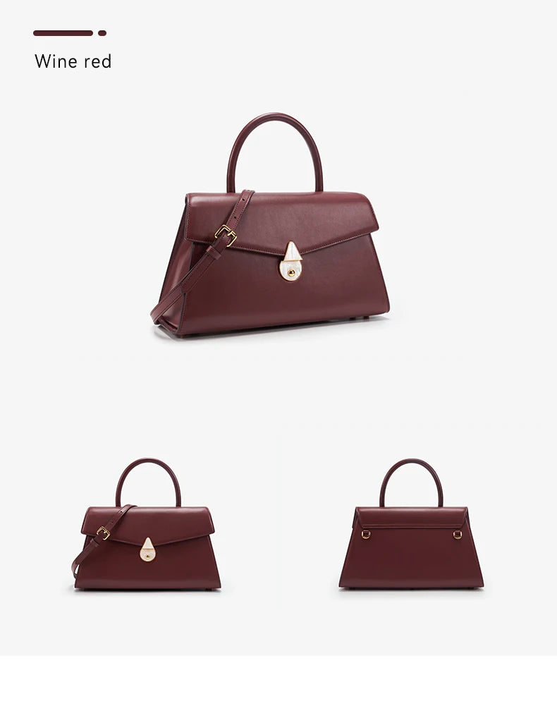 Genuine Leather Women's Bag 2025 New Model Large Capacity Handheld Crossbody Bag Fashionable and Versatile for Autumn and Winter