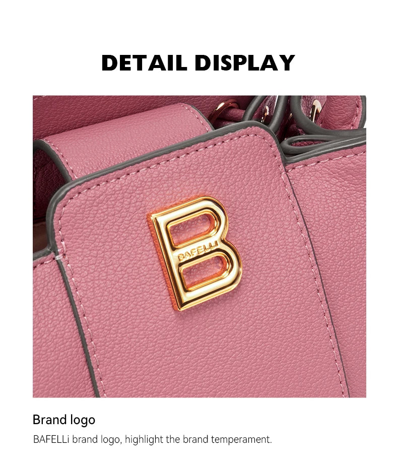 BAFELLI 2025 WOMEN'S HANDBAG BUCKET BAG FASHION LEATHER STYLISH SHOULDER LUXURY BRAND FEMALE DESIGNER PURSE CLASSIC