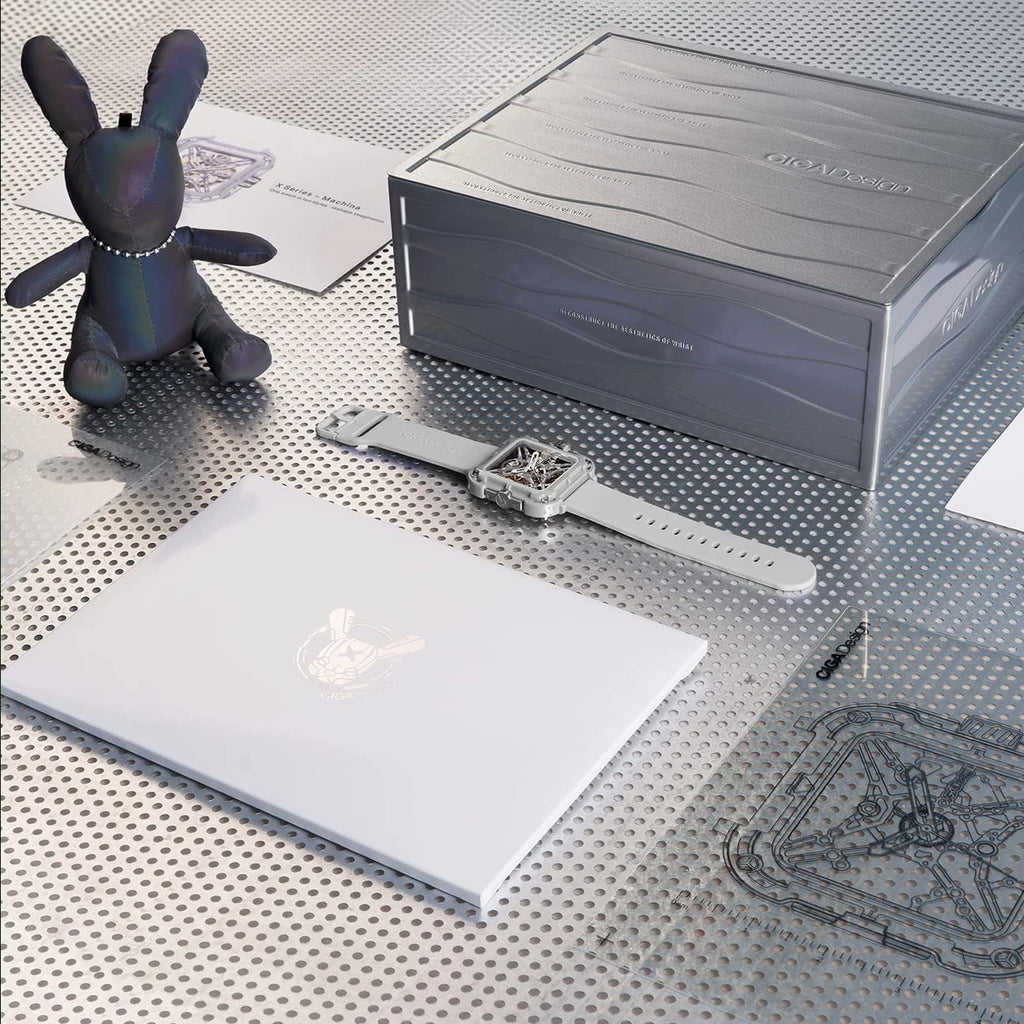 CIGA Design X Series Automatic Movement Couple Watches for Men Women White Ceramic Luminous Skeleton Mechanical Wristwatches