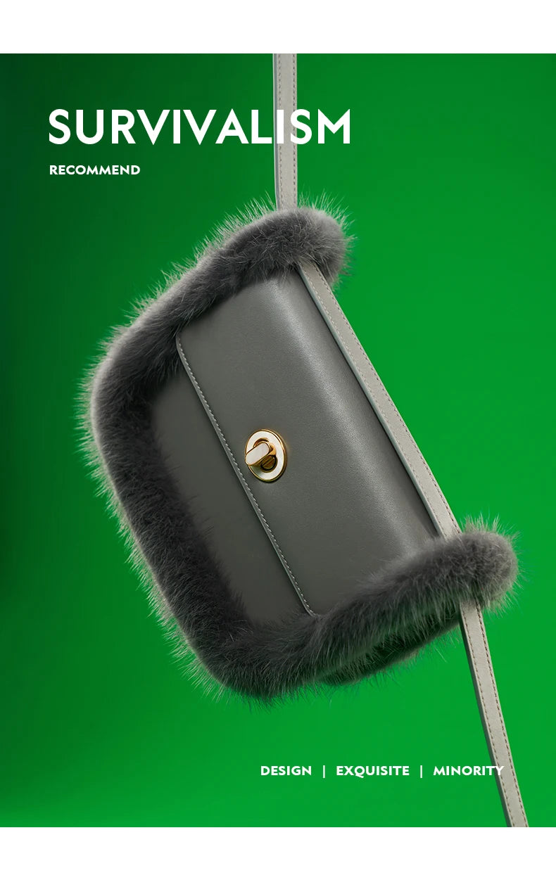 BAFELLI 2025 NEW WOMEN'S BAGS FASHION TRENDING FUR GENUINE LEATHER LUXURY BRAND ORIGINAL DESIGNER CROSSBODY SHOULDER PURSE