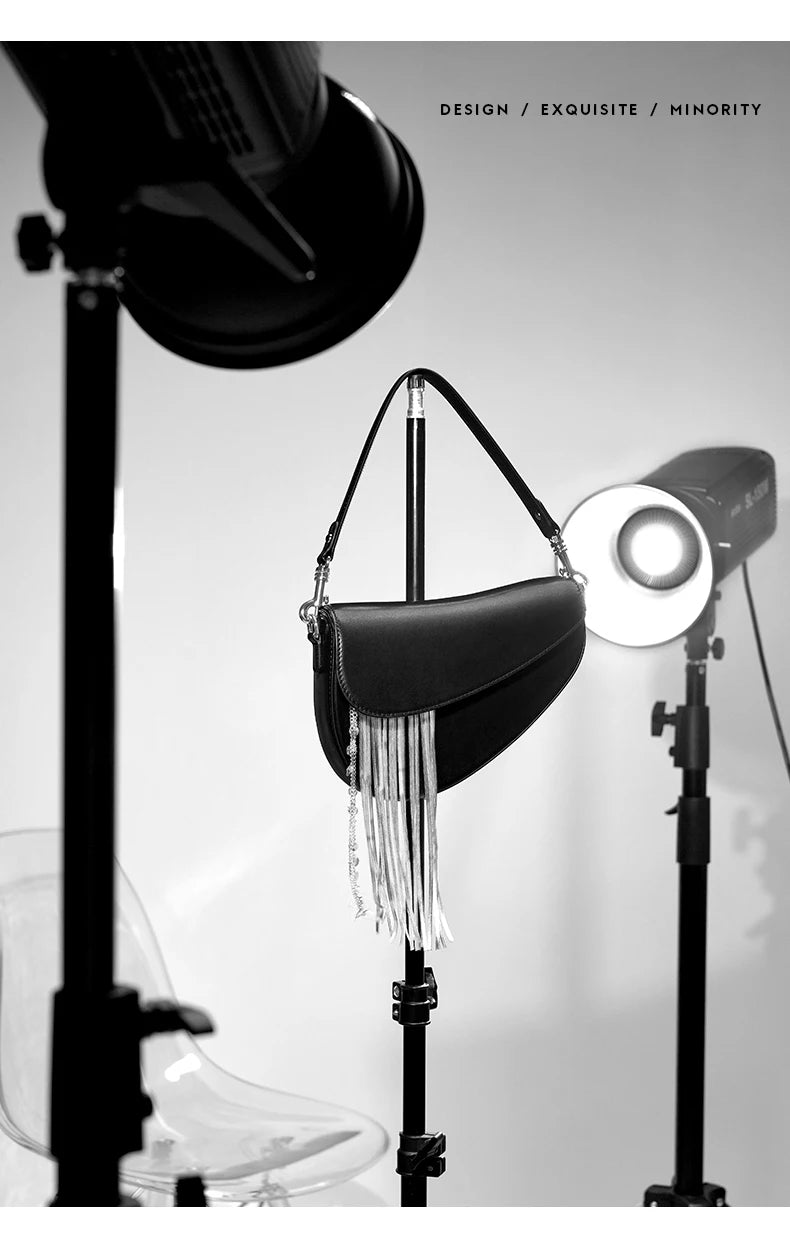 BAFELLI 2025 NEW LUXURY WOMAN BAGS LEATHER STYLISH INDIVIDUALITY FASHION TASSELS PURSE SHOULDER CROSSBODY HANDBAGS FEMALE SADDLE
